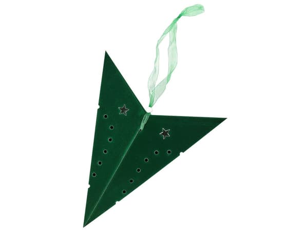 Set med 2 Adventsstjärnor Grön Sammetspapper 45 cm Hängande LED Jul Heminredning Högtidlig Traditionell