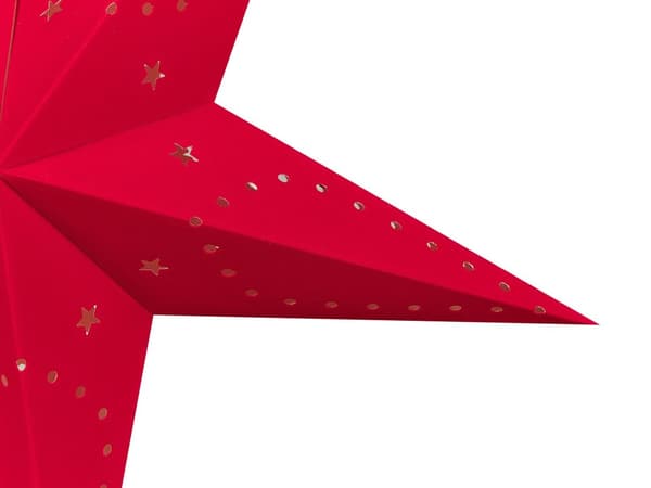 Set med 2 Adventsstjärnor Röd Sammetspapper 60 cm Hängande LED Jul Heminredning Högtidlig Traditionell