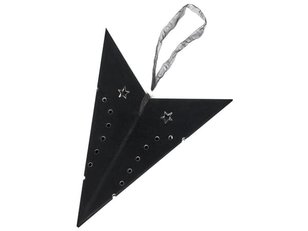 Set med 2 Adventsstjärnor Svart Sammetspapper 60 cm Hängande LED Jul Heminredning Högtidlig Traditionell