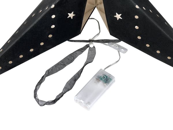 Set med 2 Adventsstjärnor Svart Sammetspapper 60 cm Hängande LED Jul Heminredning Högtidlig Traditionell