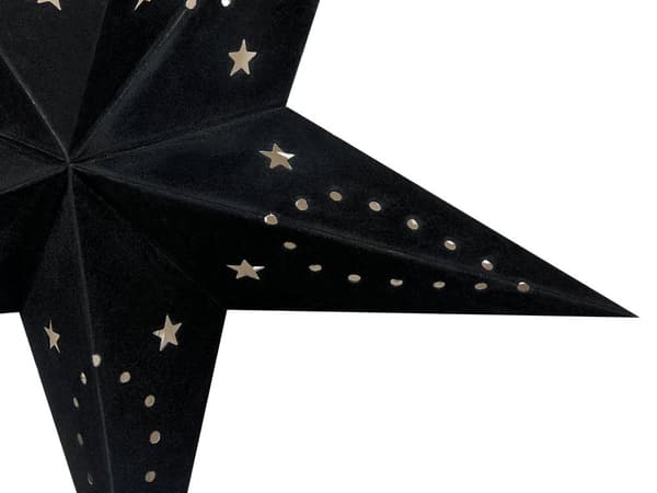 Set med 2 Adventsstjärnor Svart Sammetspapper 60 cm Hängande LED Jul Heminredning Högtidlig Traditionell