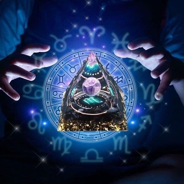 Pyramid Orgonite Zodiac Constellation Skorpion och Ametist