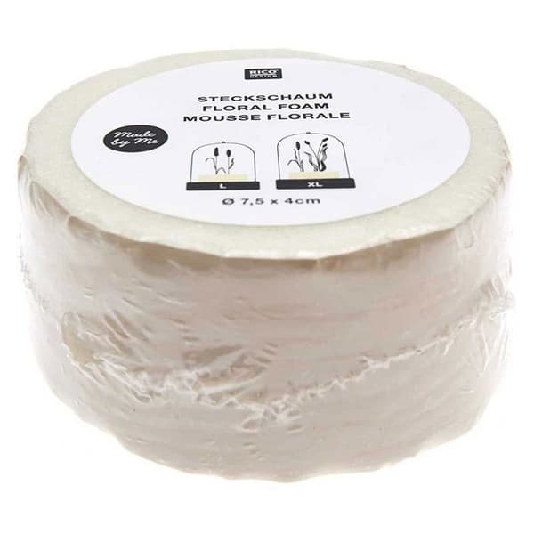 Mousse Florale - RICO DESIGN - Rund - 7,5 x 4 cm - Vit - Inomhus