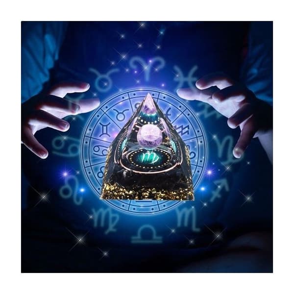 Pyramid Orgonite Zodiac Constellation Jungfru Ametist