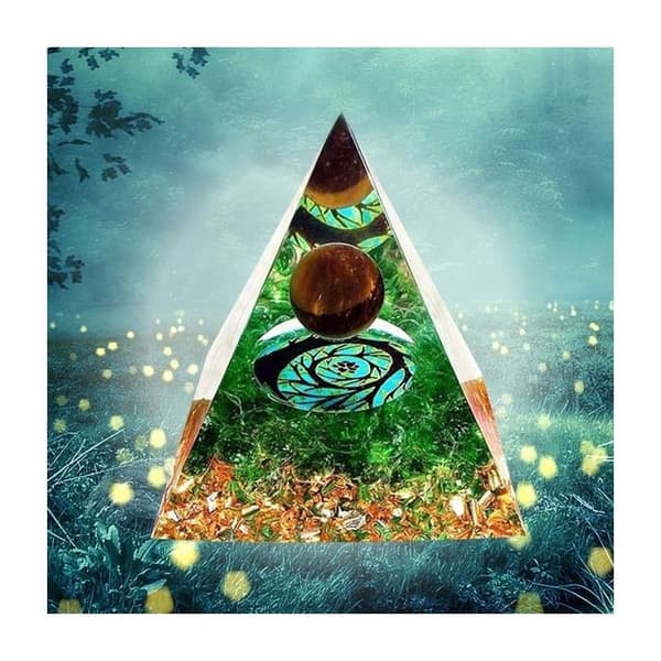 Orgonite Pyramid Tree of Life Tiger Eye