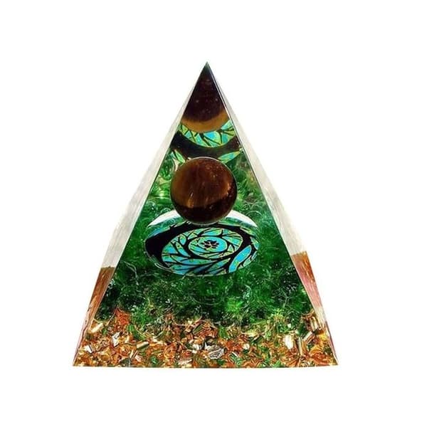 Orgonite Pyramid Tree of Life Tiger Eye