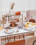 Miniatyrbillede 4 af 6: Sæt med 2 dekorative figurer Græskar Grå Keramisk Velour Håndlavet bordplade Hjemmetilbehør Dekoration Glam Modern Design