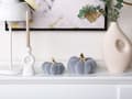 Miniatyrbillede 2 af 6: Sæt med 2 dekorative figurer Græskar Grå Keramisk Velour Håndlavet bordplade Hjemmetilbehør Dekoration Glam Modern Design