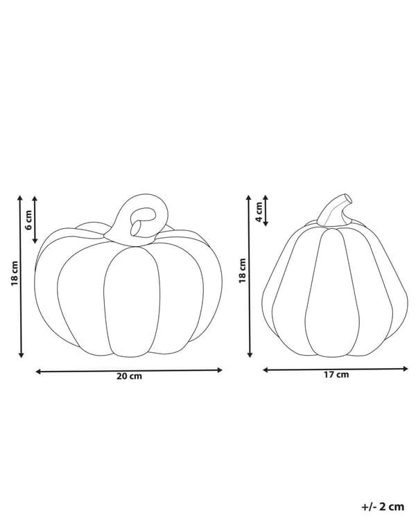Sæt med 2 dekorative figurer Græskar Orange Keramik Håndlavet bordplade Hjemmetilbehør Dekoration Traditionelt design