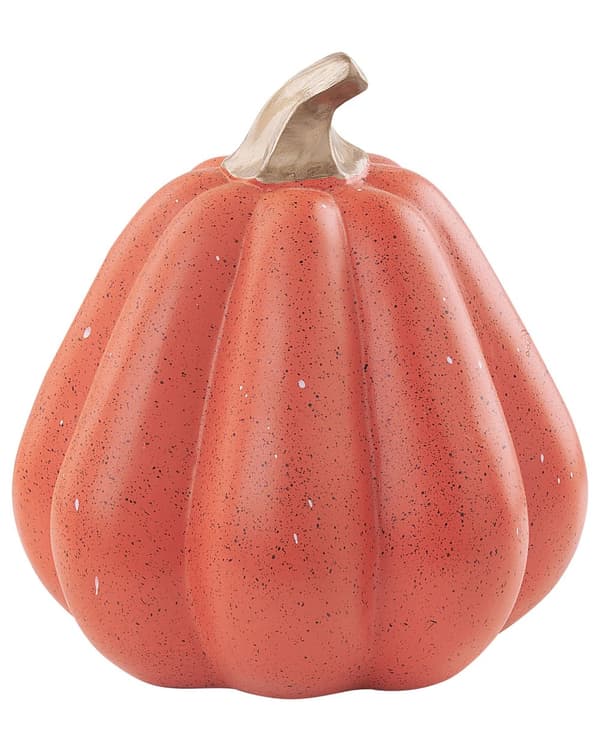 Sæt med 2 dekorative figurer Græskar Orange Keramik Håndlavet bordplade Hjemmetilbehør Dekoration Traditionelt design