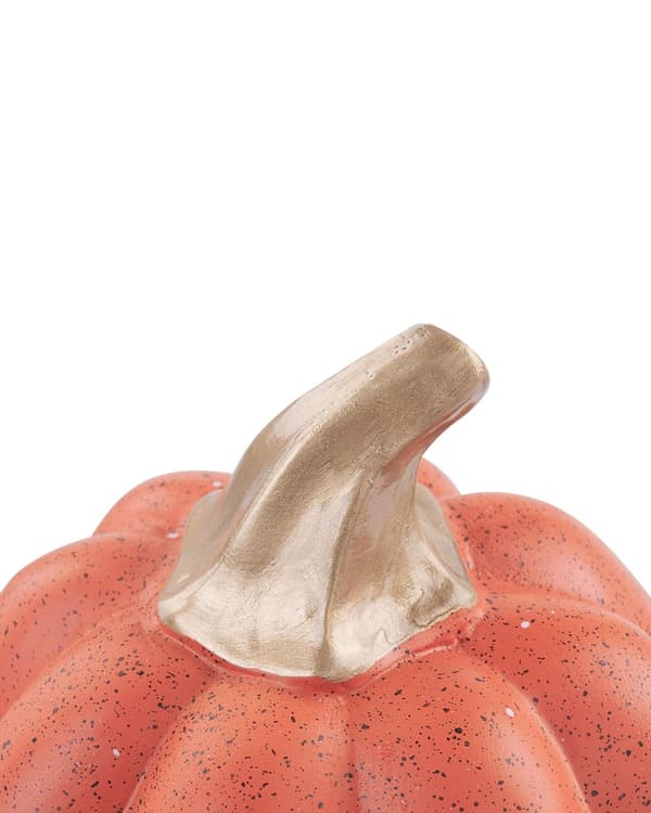 Sæt med 2 dekorative figurer Græskar Orange Keramik Håndlavet bordplade Hjemmetilbehør Dekoration Traditionelt design