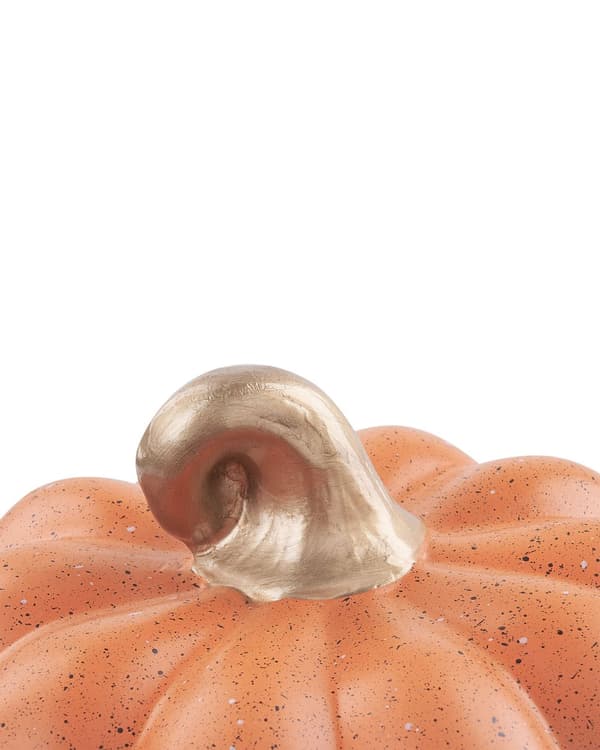 Sæt med 2 dekorative figurer Græskar Orange Keramik Håndlavet bordplade Hjemmetilbehør Dekoration Traditionelt design