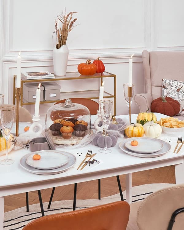 Set med 2 Dekorativa Figurer Pumpor Grå Keramisk Sammetsfinish Handgjord bordsskiva Hemtillbehör Dekoration Glam Modern Design