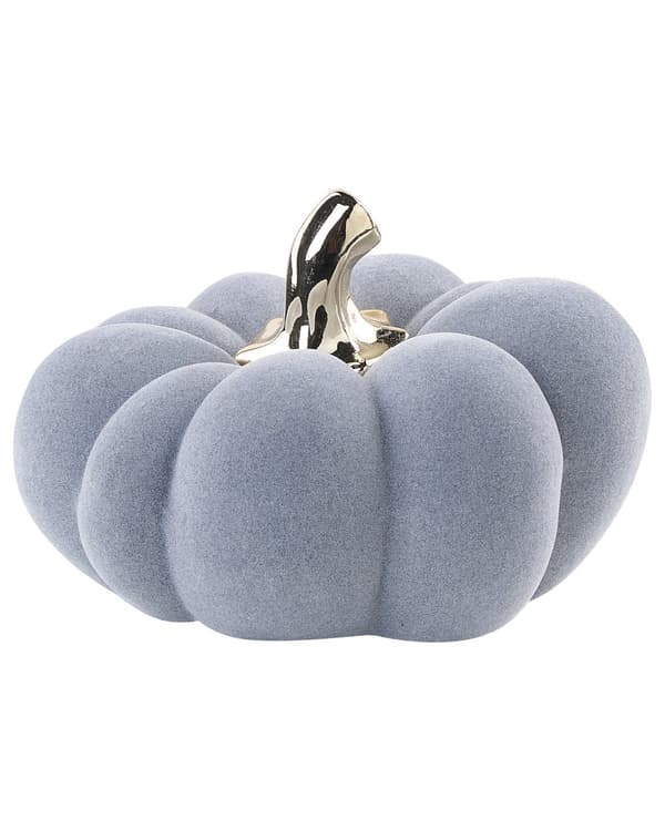 Set med 2 Dekorativa Figurer Pumpor Grå Keramisk Sammetsfinish Handgjord bordsskiva Hemtillbehör Dekoration Glam Modern Design