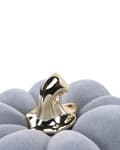 Miniatyrbild 6 av 6: Set med 2 Dekorativa Figurer Pumpor Grå Keramisk Sammetsfinish Handgjord bordsskiva Hemtillbehör Dekoration Glam Modern Design