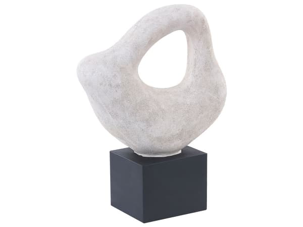 Dekorativ Figur Benvit och Svart Keramik Handgjord Abstrakt Prydnad Hemtillbehör Dekoration Modern Design