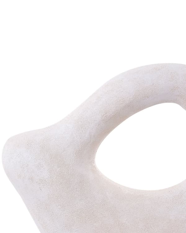 Dekorativ Figur Benvit och Svart Keramik Handgjord Abstrakt Prydnad Hemtillbehör Dekoration Modern Design