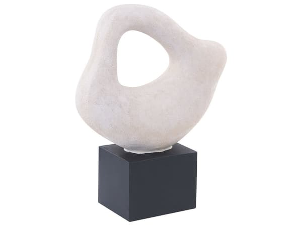 Dekorativ Figur Benvit och Svart Keramik Handgjord Abstrakt Prydnad Hemtillbehör Dekoration Modern Design
