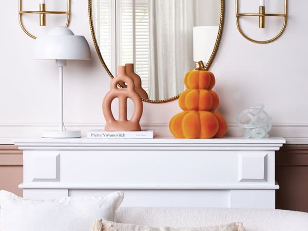 Dekorativ Figur Gresskar Oransje Keramisk 33 cm Fløyelsfinish Håndlaget Bordplate Hjem Tilbehør Dekorasjon Glam Moderne Design