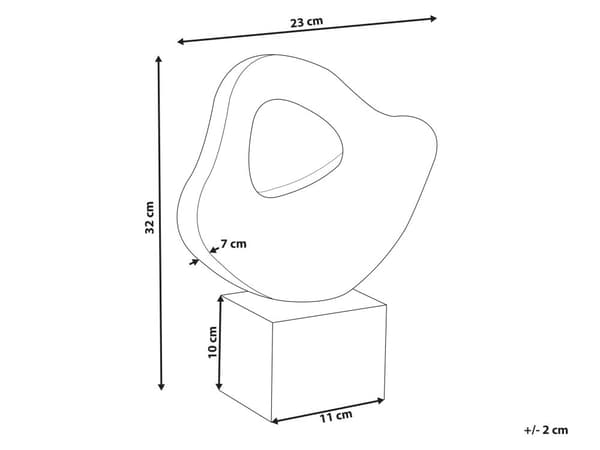 Dekorativ Skulptur Hvit Svart Keramikk 32 cm Håndlaget Abstrakt Bordplate Hjemtilbehør Dekorasjon Moderne