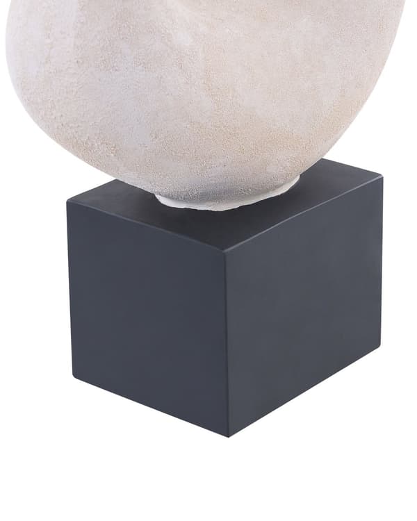 Dekorativ Skulptur Hvit Svart Keramikk 32 cm Håndlaget Abstrakt Bordplate Hjemtilbehør Dekorasjon Moderne