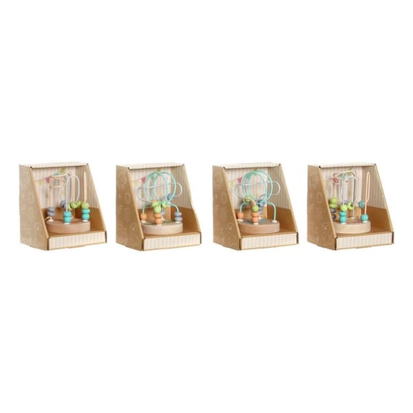 Spel av Trä DKD Home Decor Trä Multicolour 4 Delar 9 x 9 x 12 cm