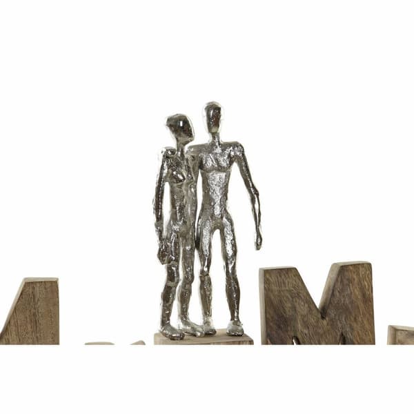 Prydnadsfigur DKD Home Decor Mr & Mrs Silvrig Aluminium (51 x 7,5 x 28 cm)