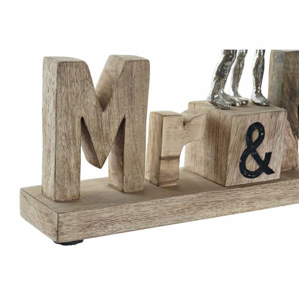 Prydnadsfigur DKD Home Decor Mr & Mrs Silvrig Aluminium (51 x 7,5 x 28 cm)