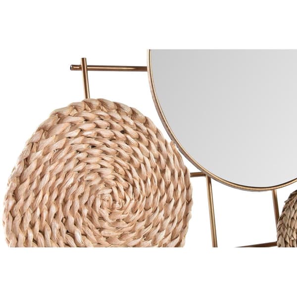 Väggdekoration DKD Home Decor Speglar Naturell Metall Brun Koppar Fibrer (72 x 3,5 x 74 cm)