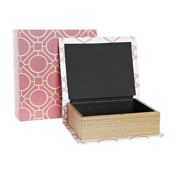 Box DKD Home Decor Boken Kanvas Trä 20 x 8 x 26 cm (2 antal)