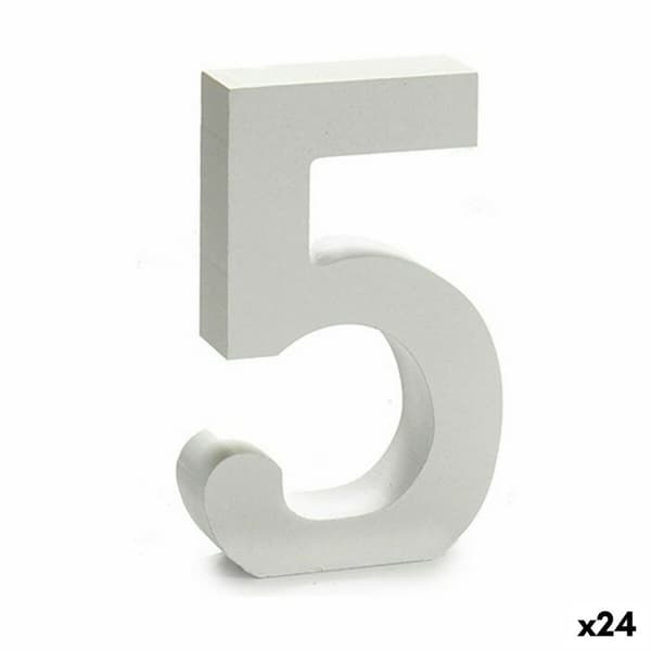 Siffror Pincello 5 Vit 2 x 16 x 14,5 cm (24 antal)