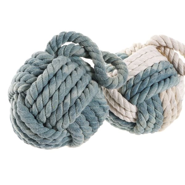 Prydnadsfigur DKD Home Decor Blå Brun Vit Knut 14 x 14 x 28 cm Medelhavs (3 Delar)
