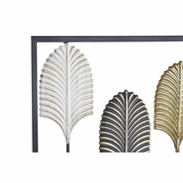 Seinäkoriste DKD Home Decor Musta Metalli Monivärinen Moderni Kasvien lehtiä (35 x 2 x 90 cm)