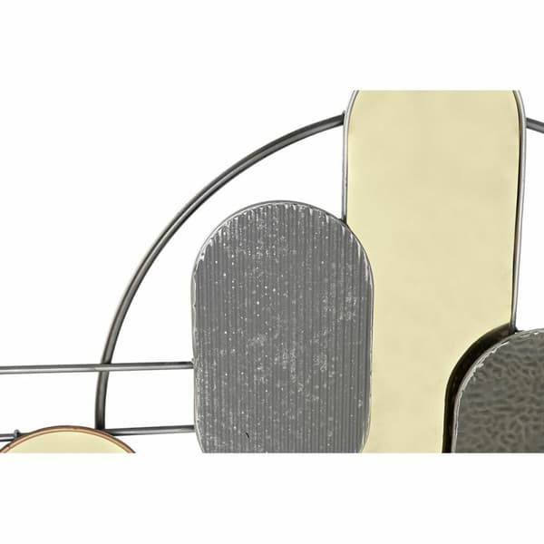 Seinäkoriste DKD Home Decor Harmaa Kullattu Metalli PVC Moderni (130 x 5 x 80,6 cm)
