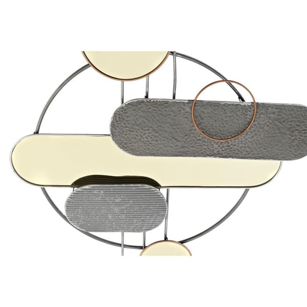 Seinäkoriste DKD Home Decor Harmaa Kullattu Metalli PVC Moderni (130 x 5 x 80,6 cm)