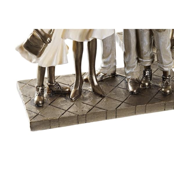Koristehahmo DKD Home Decor 17,5 x 8,5 x 26 cm Kullattu Perhe (2 osaa)