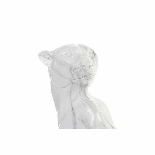 Koristehahmo DKD Home Decor Harmaa Valkoinen Leopardi Hartsi Marmori (25 x 18 x 41 cm)