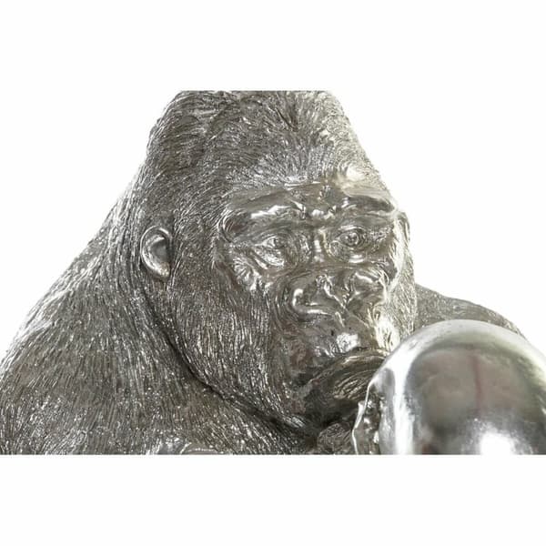 Koristehahmo DKD Home Decor Hopeinen Siirtomaatyylinen Gorilla 38,5 x 33 x 43,5 cm