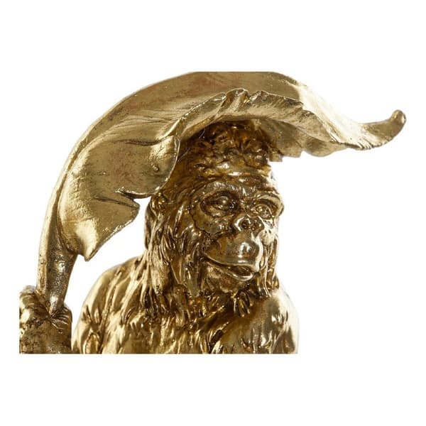Dekorativ figur DKD Home Decor Gylden Harpiks Kolonistil Blad af en plante 16,5 x 10,6 x 22,5 cm