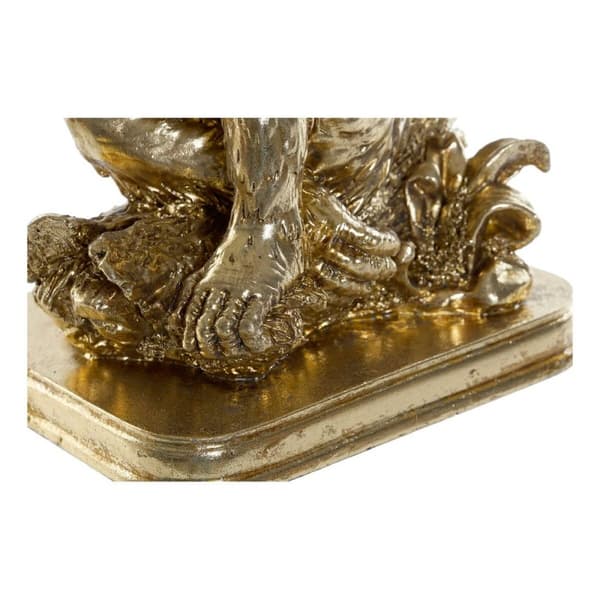 Dekorativ figur DKD Home Decor Gylden Harpiks Kolonistil Blad af en plante 16,5 x 10,6 x 22,5 cm