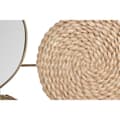 Miniatyrbillede 3 af 3: Vægdekoration DKD Home Decor Spejl Natur Metal Brun Kobber Fiber (72 x 3,5 x 74 cm)