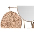 Miniatyrbillede 2 af 3: Vægdekoration DKD Home Decor Spejl Natur Metal Brun Kobber Fiber (72 x 3,5 x 74 cm)