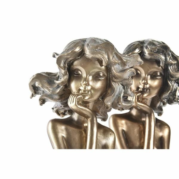Dekorativ figur DKD Home Decor 9 x 10 x 35 cm Dame Rød Gylden Turkisblå (2 enheder)