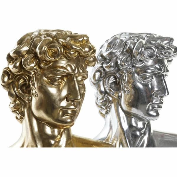 Dekorativ figur DKD Home Decor 24,5 x 17,5 x 36 cm Sølvfarvet Gylden Buste Neoklassisk (2 enheder)