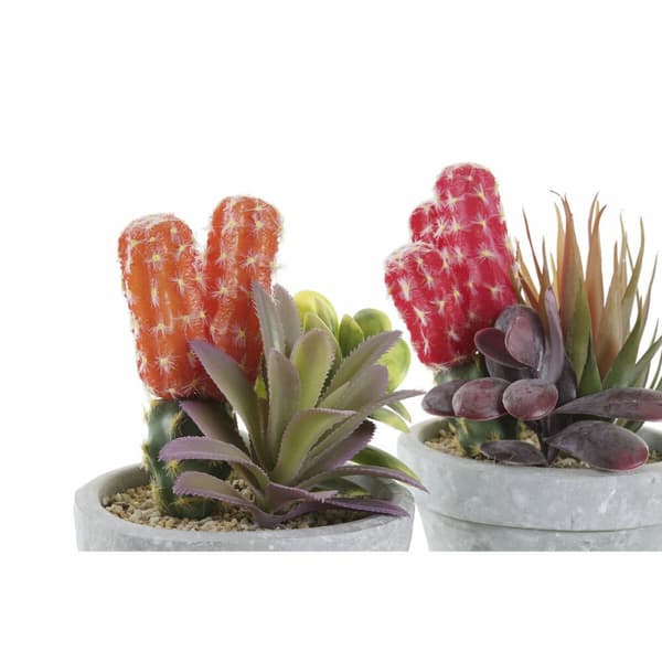 Dekorativ plante DKD Home Decor Rød Grå Orange EVA PE (16 x 12,5 x 19,5 cm) (2 enheder)