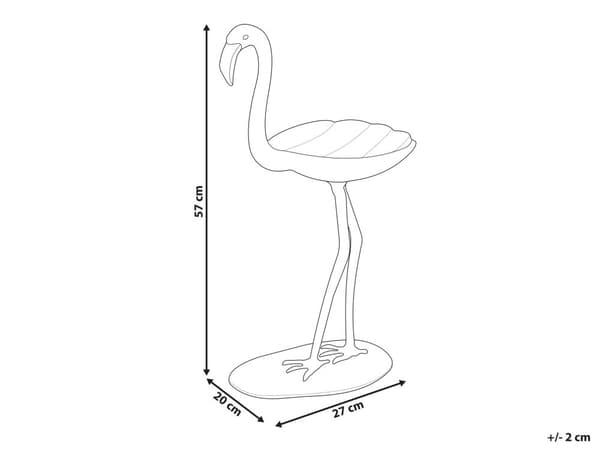 Dekorativ Figur Flamingo Gull Aluminium 57 cm Oppbevaring Moderne Dekorfigur Dekorasjon Industriell
