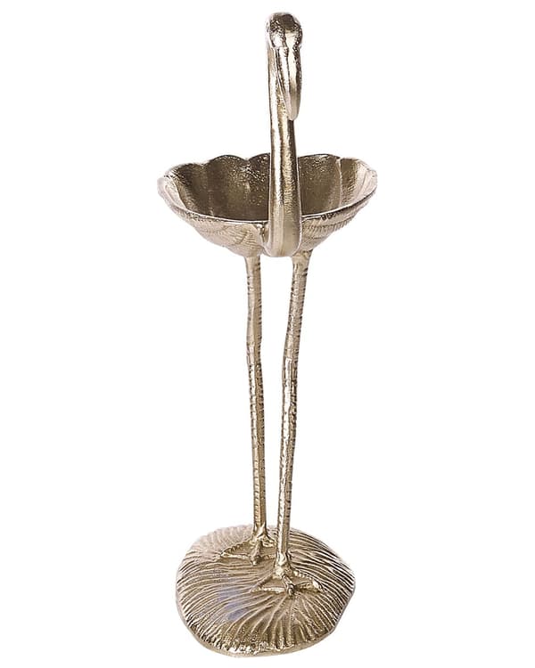 Dekorativ Figur Flamingo Gull Aluminium 57 cm Oppbevaring Moderne Dekorfigur Dekorasjon Industriell