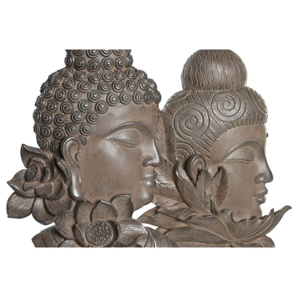 Prydnadsfigur DKD Home Decor 23 x 8 x 42 cm Svart Brun Buddha Orientalisk (2 antal)
