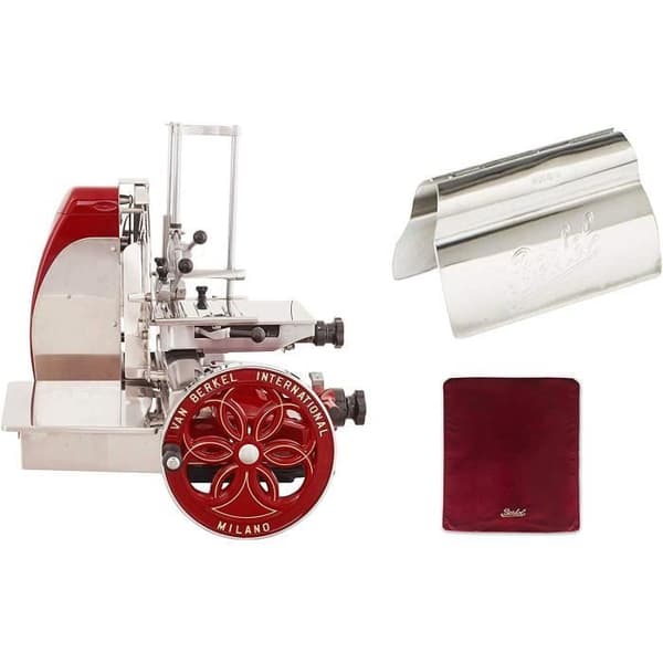 Berkel - Ratt L16 - Röd Berkel med gyllene dekor - Blommig ratt + rött skärlock + skinktång