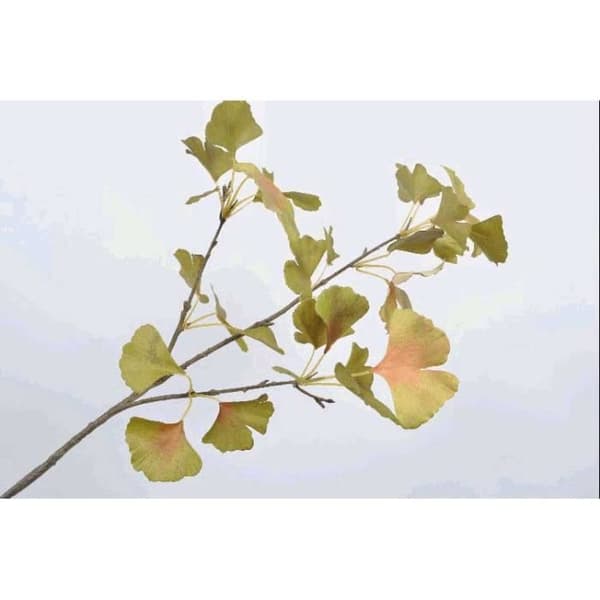 Dekorativ gren - GINKGO - 84 cm - Grön - Beständig plast - Inomhus